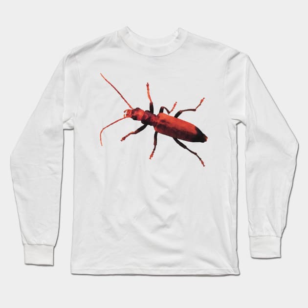 Red Beetle Wharf Borer Long Sleeve T-Shirt by Griffelkinn